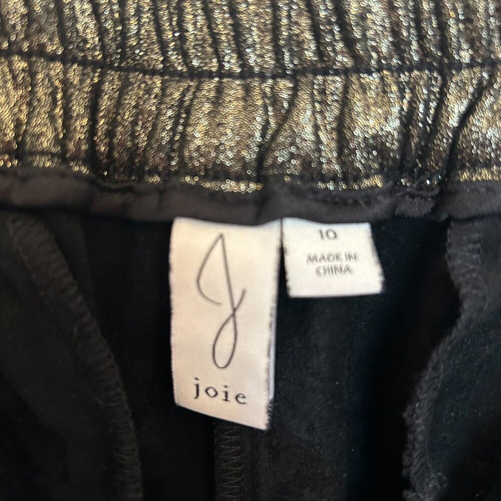 Joie black and gold drapey wide leg party pants - Picture 3 of 6